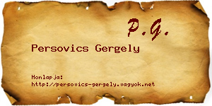 Persovics Gergely névjegykártya
